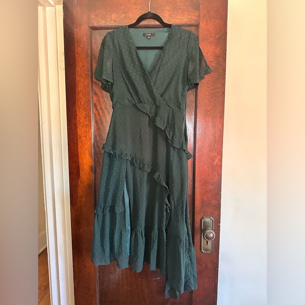 Lulus Dottie Dress in Emerald Green